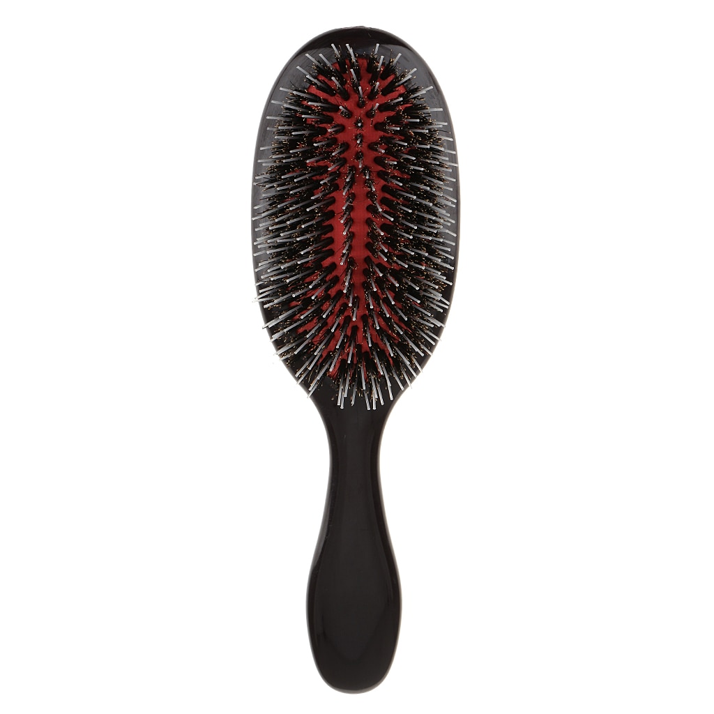 Professional Salon Home Hair Extension Wig Brush Backcombing Cushion Styling Tool Back Comb Black DETANGLING & ANTI-STATIC