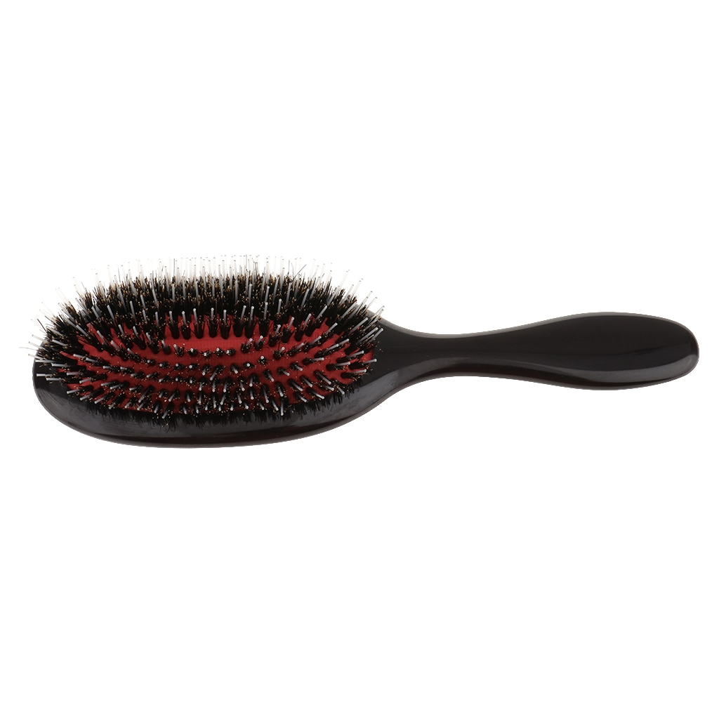 Professional Salon Home Hair Extension Wig Brush Backcombing Cushion Styling Tool Back Comb Black DETANGLING & ANTI-STATIC