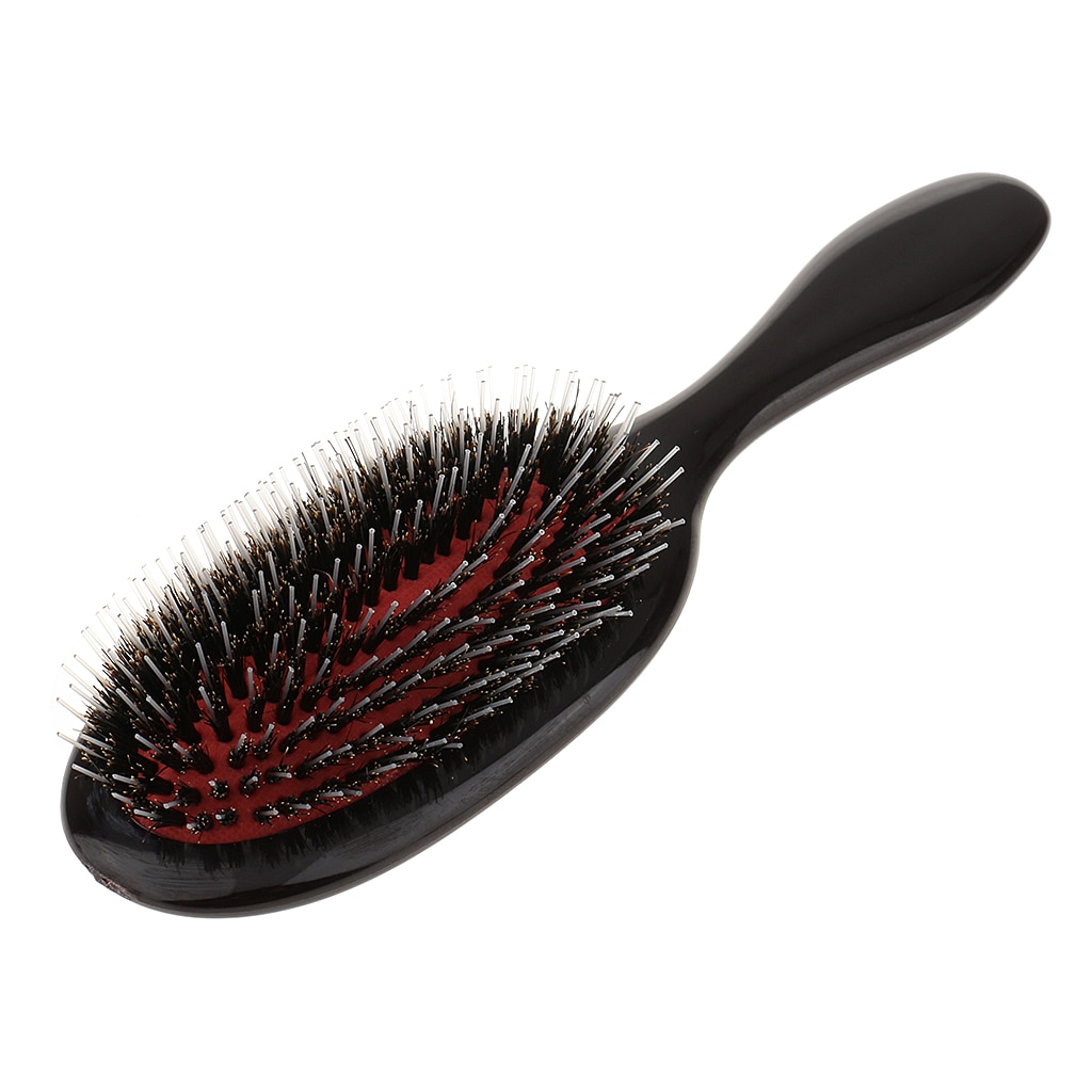 Professional Salon Home Hair Extension Wig Brush Backcombing Cushion Styling Tool Back Comb Black DETANGLING & ANTI-STATIC