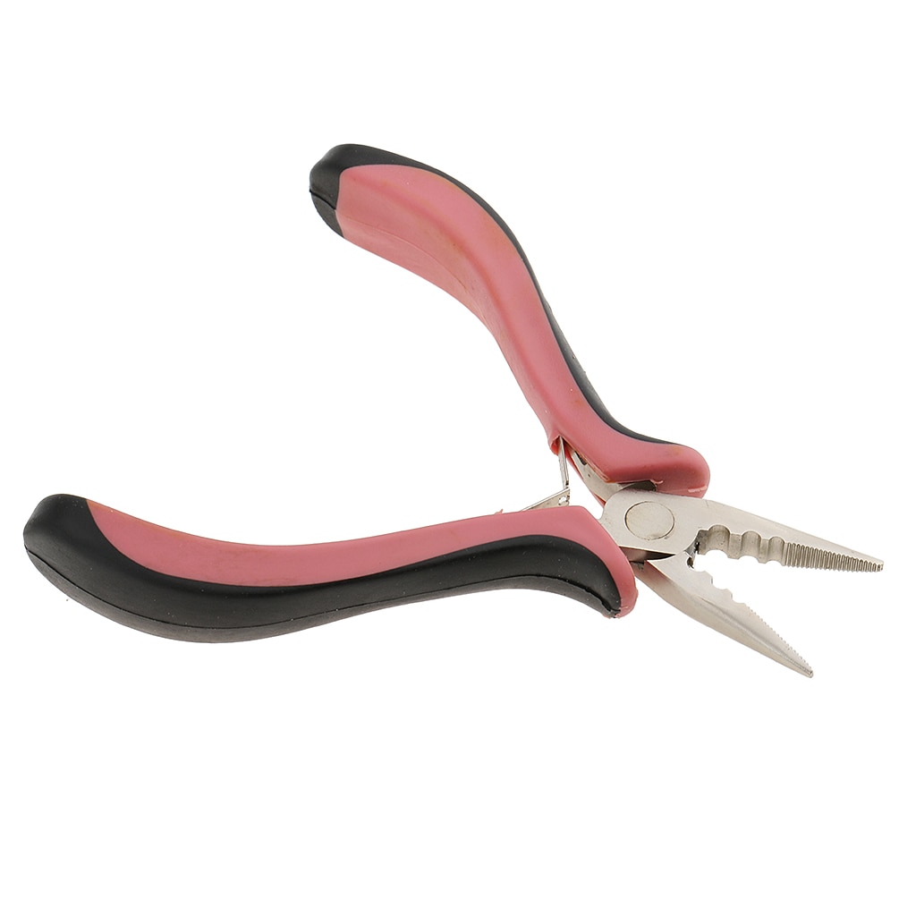 Hair Extensions Pliers with Wooden Pulling Hook Set For Silicone Micro Ring Loop Bead